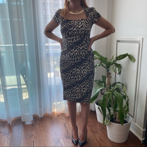 Cute Mixed Colours Beige Brown and Black Evening Dress Size Small - Picture 3 of 13